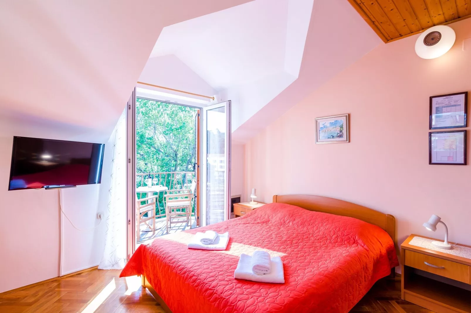 Apartments Mali Paradiso - Comfort Studio Apartment with Balcony and Pool View(A2)-Bedroom