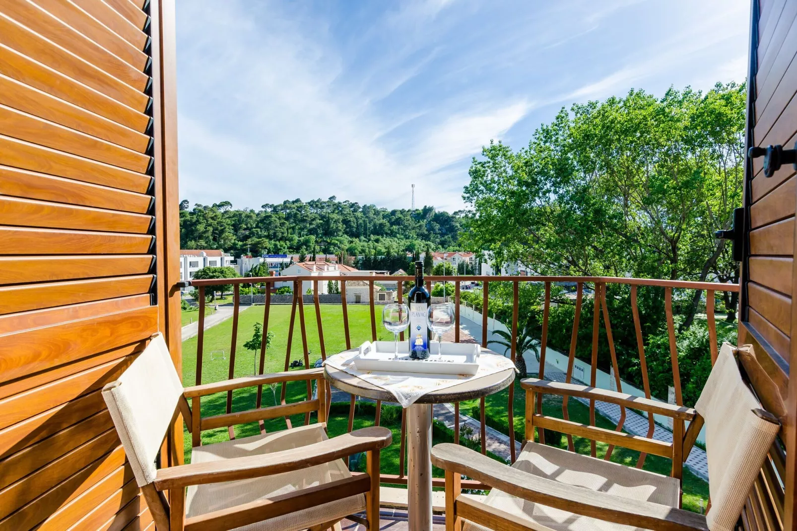 Apartments Mali Paradiso - Comfort Studio Apartment with Balcony and Pool View(A2)-Terrace balcony
