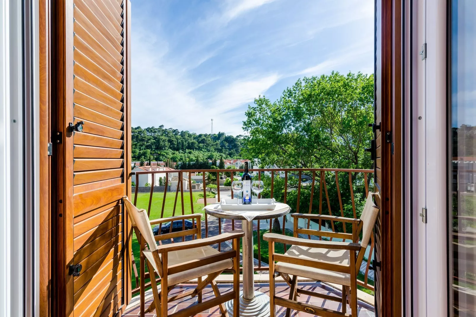 Apartments Mali Paradiso - Comfort Studio Apartment with Balcony and Pool View(A2)-Terrace balcony
