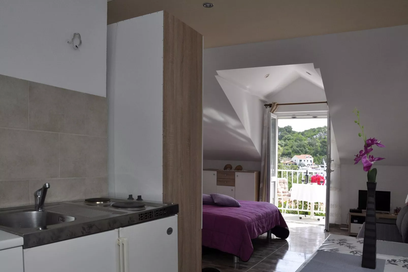 Apartment Danijela Mljet - Studio Apartment with Balcony and Sea View-Kitchen