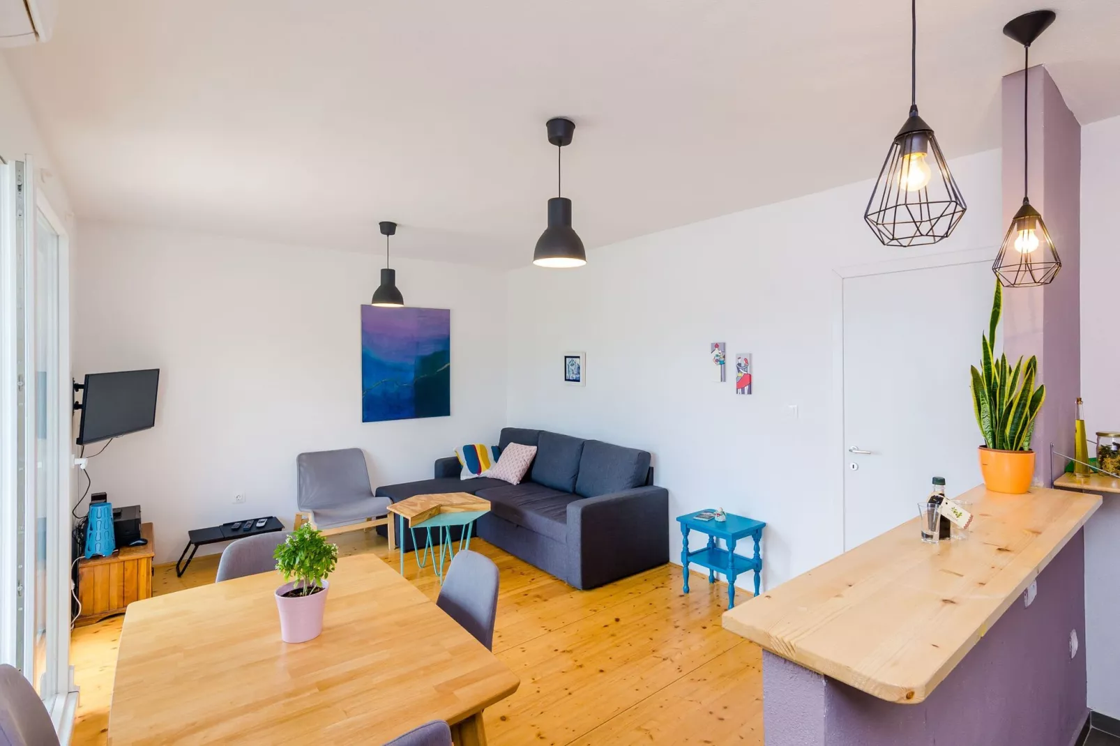 Apartment Konak - Two Bedroom Apartment with Terrace and Sea View-Living room