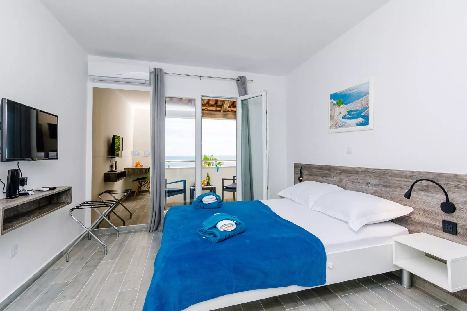 Apartment Petra 14 - Studio Apartment with Balcony and Sea View-Chambre
