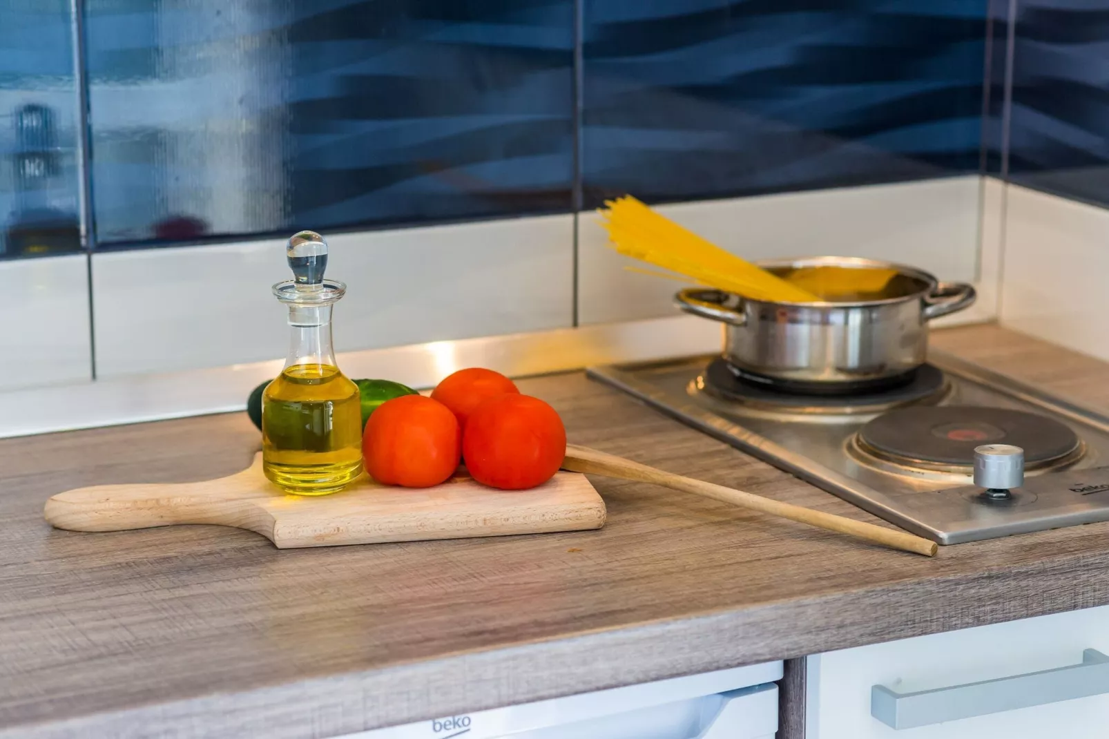 Apartments Cypress Sea Cove - Premium Studio Apartment with Balcony and Sea View (A2)-Kitchen
