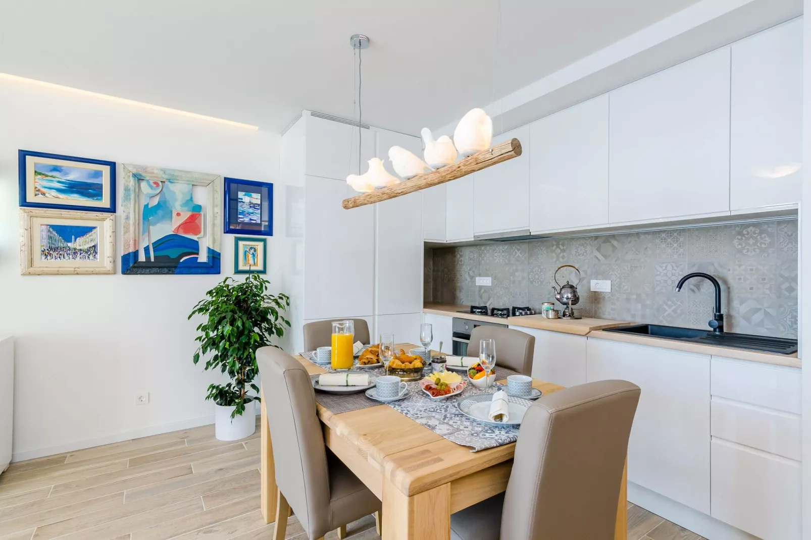 Apartments Lazarin - Two Bedroom Apartment with Balcony and Sea View (1 Veliki)-Kitchen
