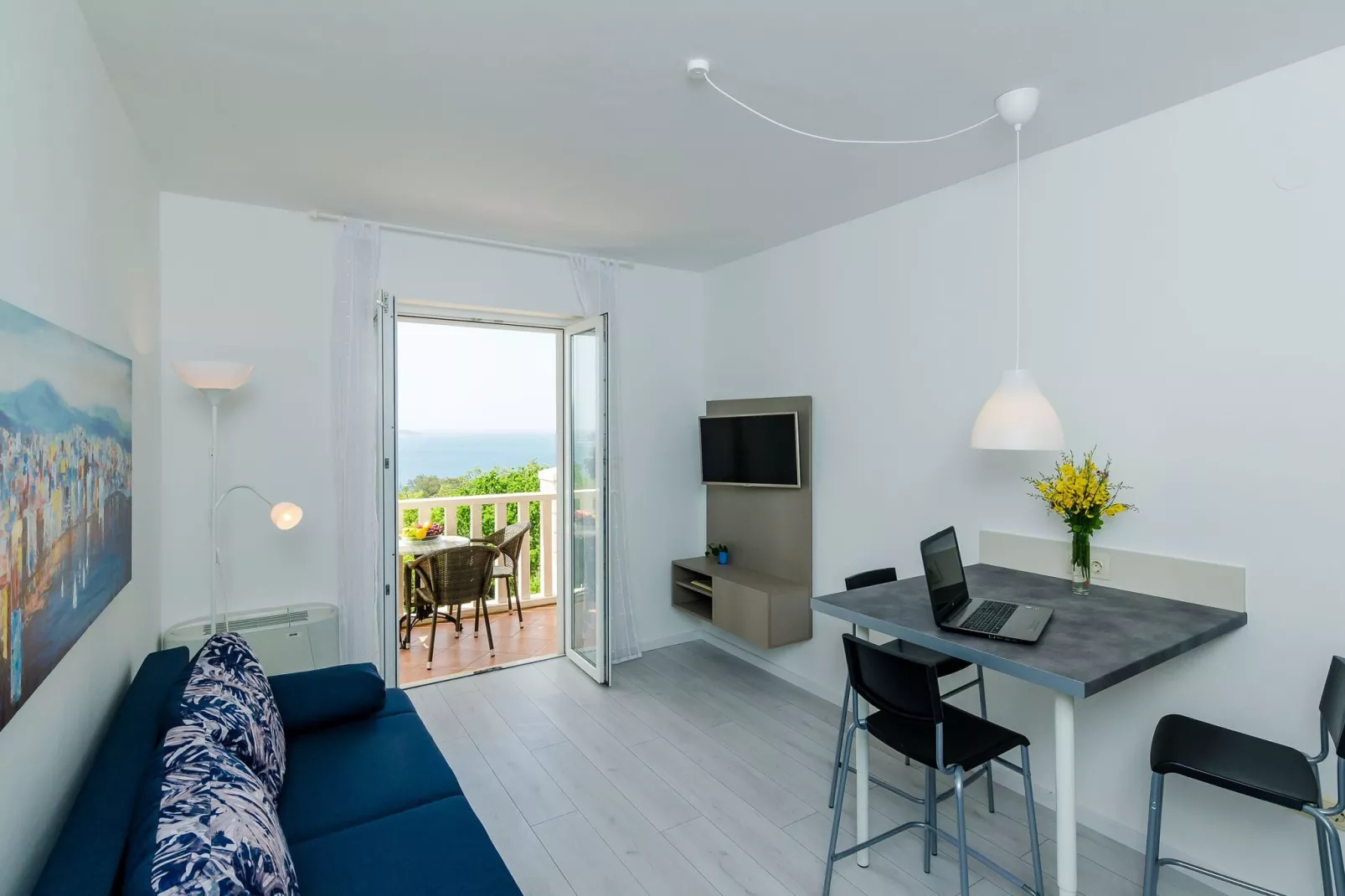 Villa Panorama Dubrovnik (A2) - Superior One Bedroom Apartment with Terrace and Sea View-Living room