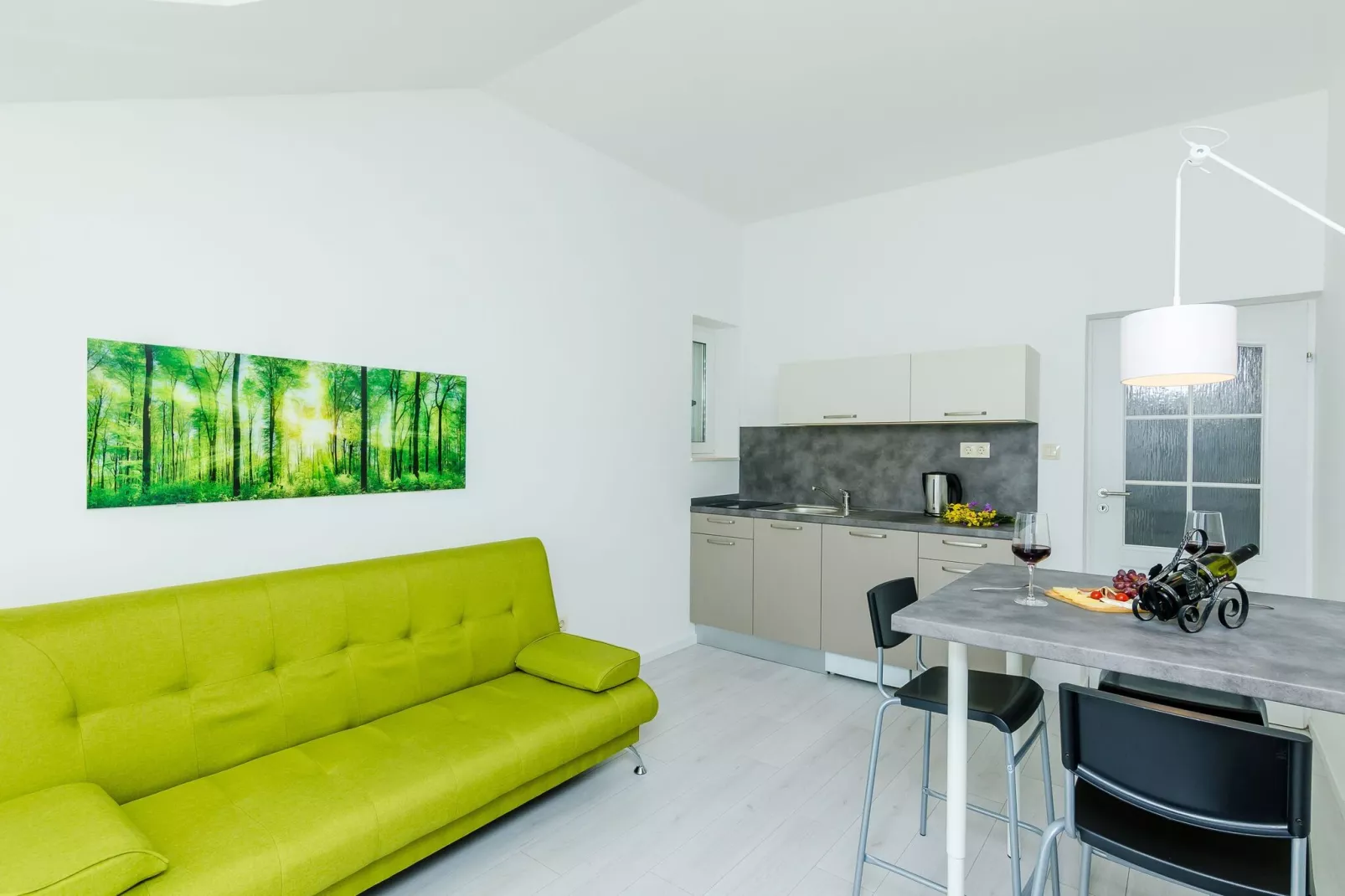 Villa Panorama Dubrovnik (A3) - Comfort One Bedroom Apartment with Balcony and sea View-Living room