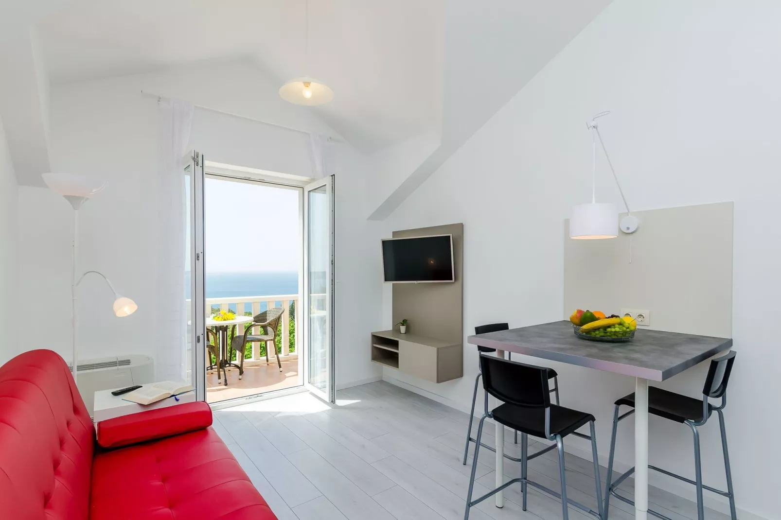 Villa Panorama Dubrovnik (A4) - Premium One Bedroom Apartment with Terrace and sea View-Living room