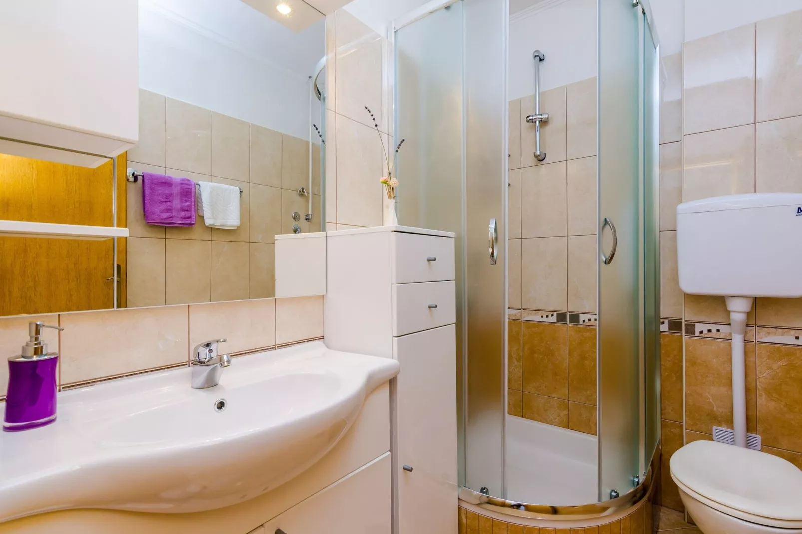 Apartment &  Rooms Maždin - One Bedroom Apartment with Balcony and Sea View-Bathroom