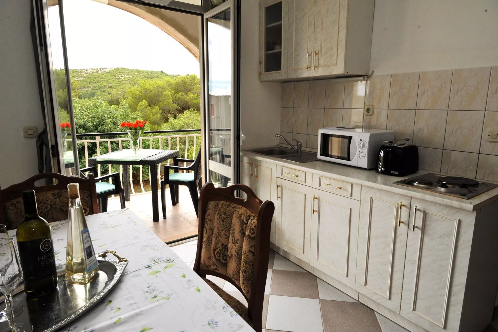 Apartments Sea Star (Mlini) - One Bedroom Apartment with Balcony (A2)-Cuisine