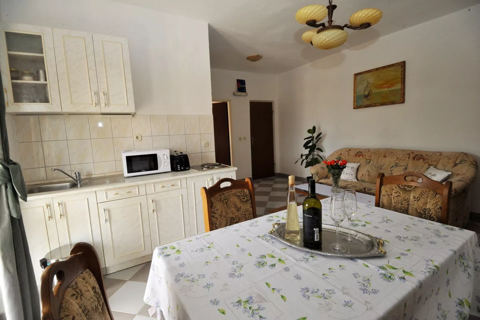 Apartments Sea Star (Mlini) - One Bedroom Apartment with Balcony (A2)-Cuisine