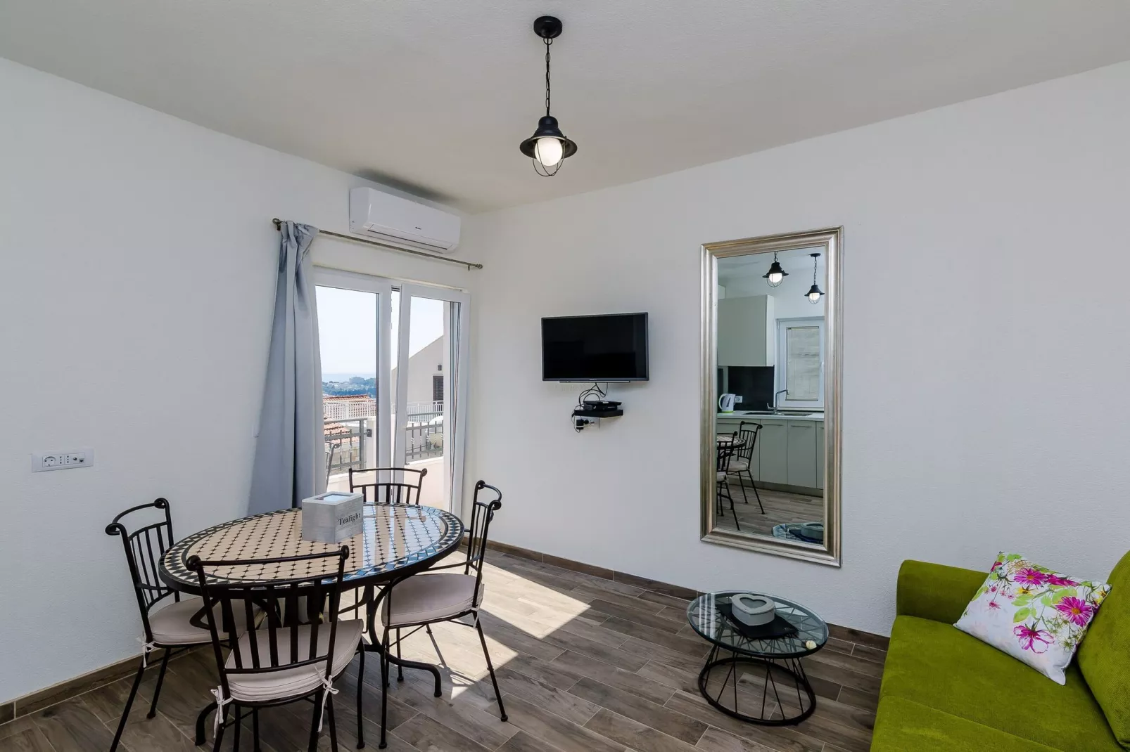 Apartments Life - One Bedroom Apartment with Balcony and Sea View-Living room