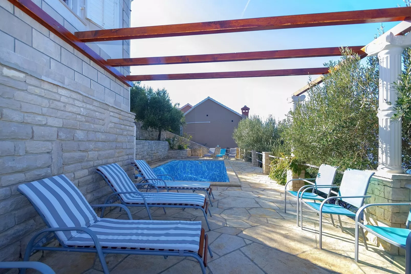 House Green Side Sunset- Four Bedroom House with Pool and Sea View-Terrasse