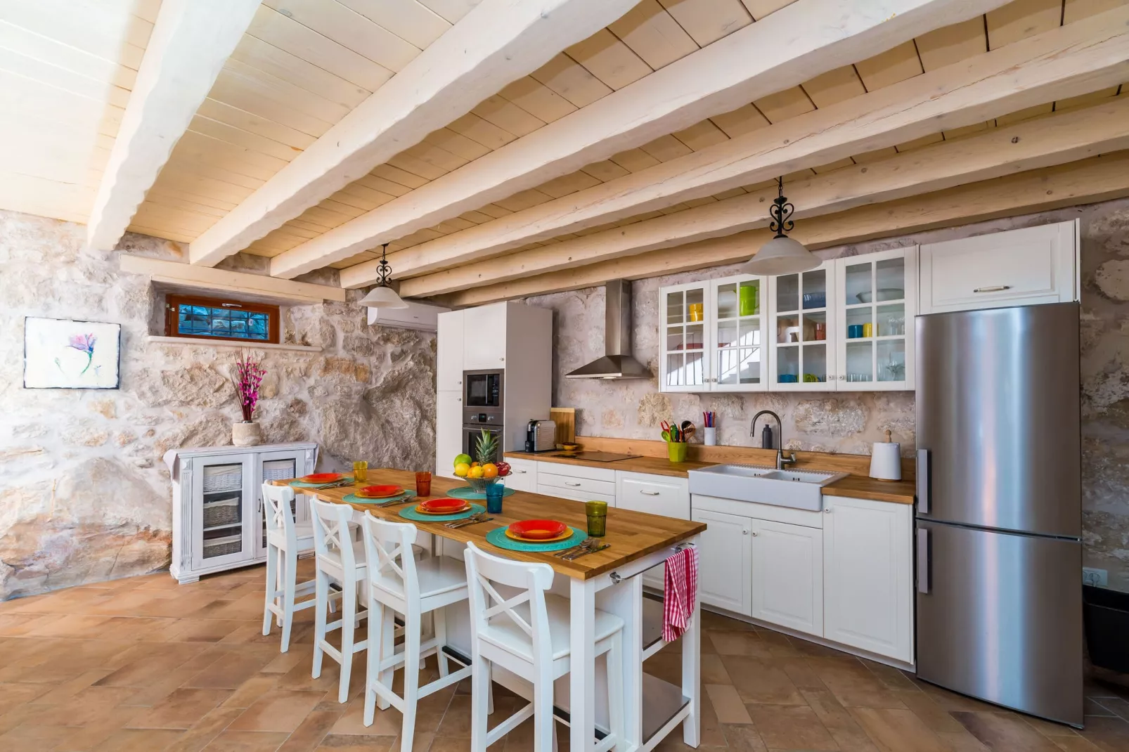 Villa Kanada - Two-Bedroom House with Terrace and Sea View-Kitchen