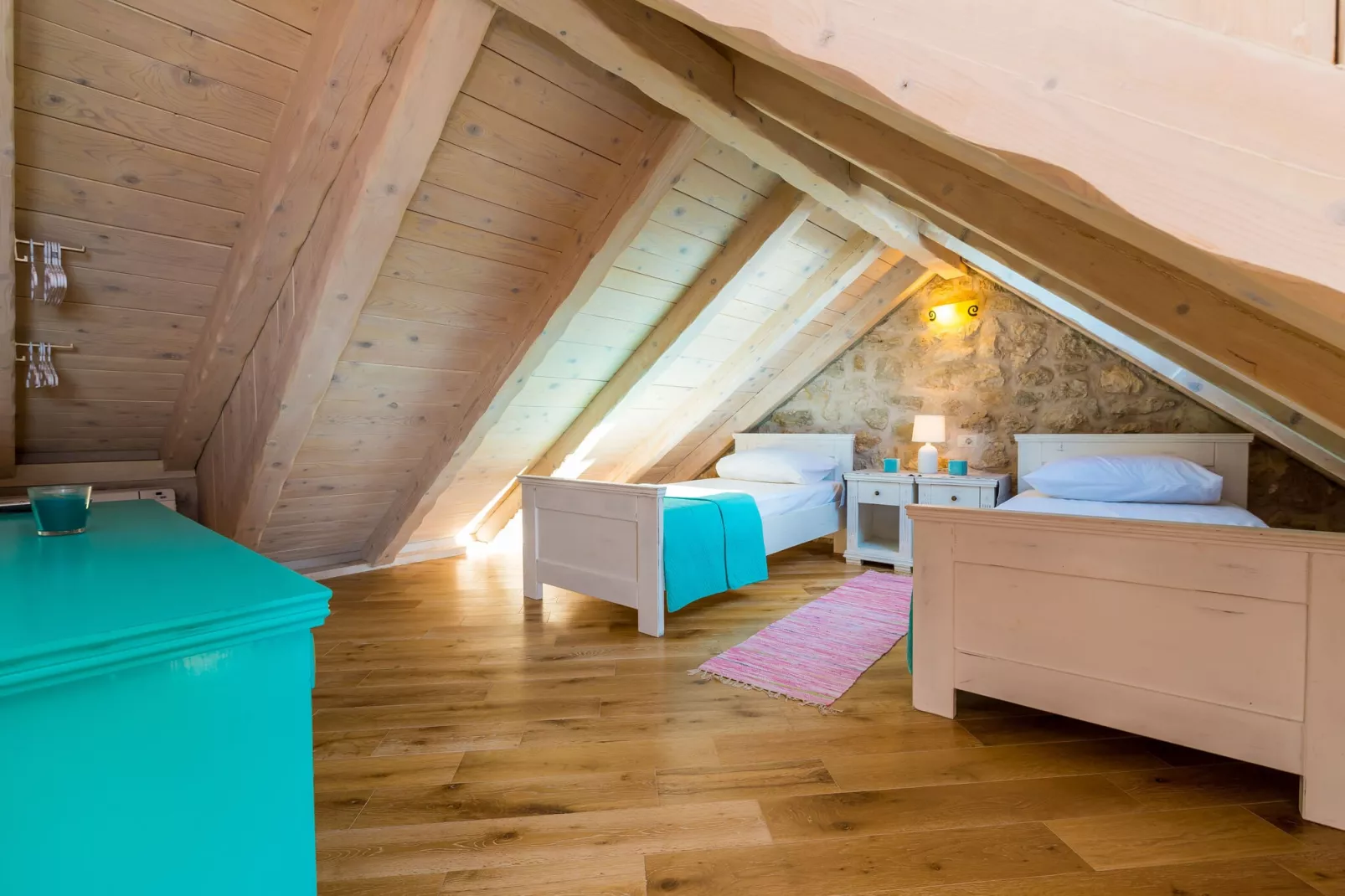 Villa Kanada - Two-Bedroom House with Terrace and Sea View-Bedroom