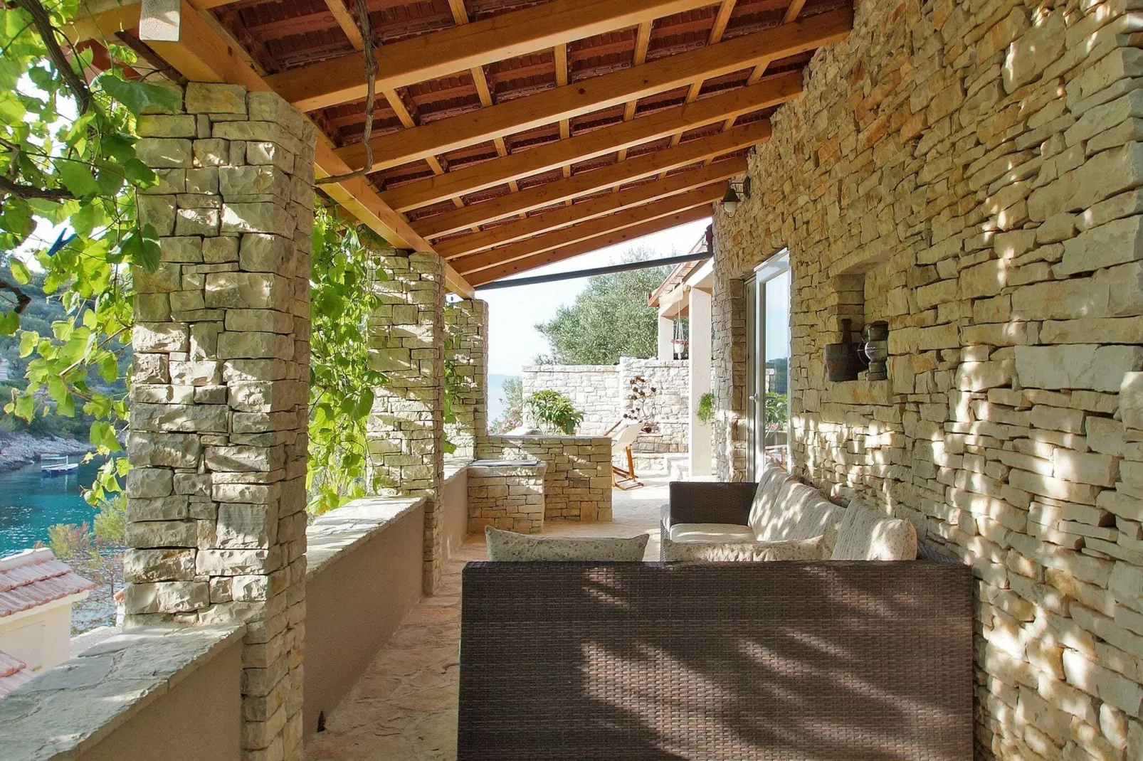 Stone House Mia - Two Bedroom Stone House with Terrace and Sea View-Terrasse