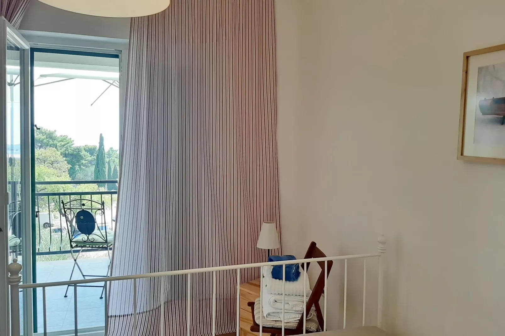 Apartments Trstenica-One Bedroom Apartment with Balcony and Sea View ( G )-Bedroom