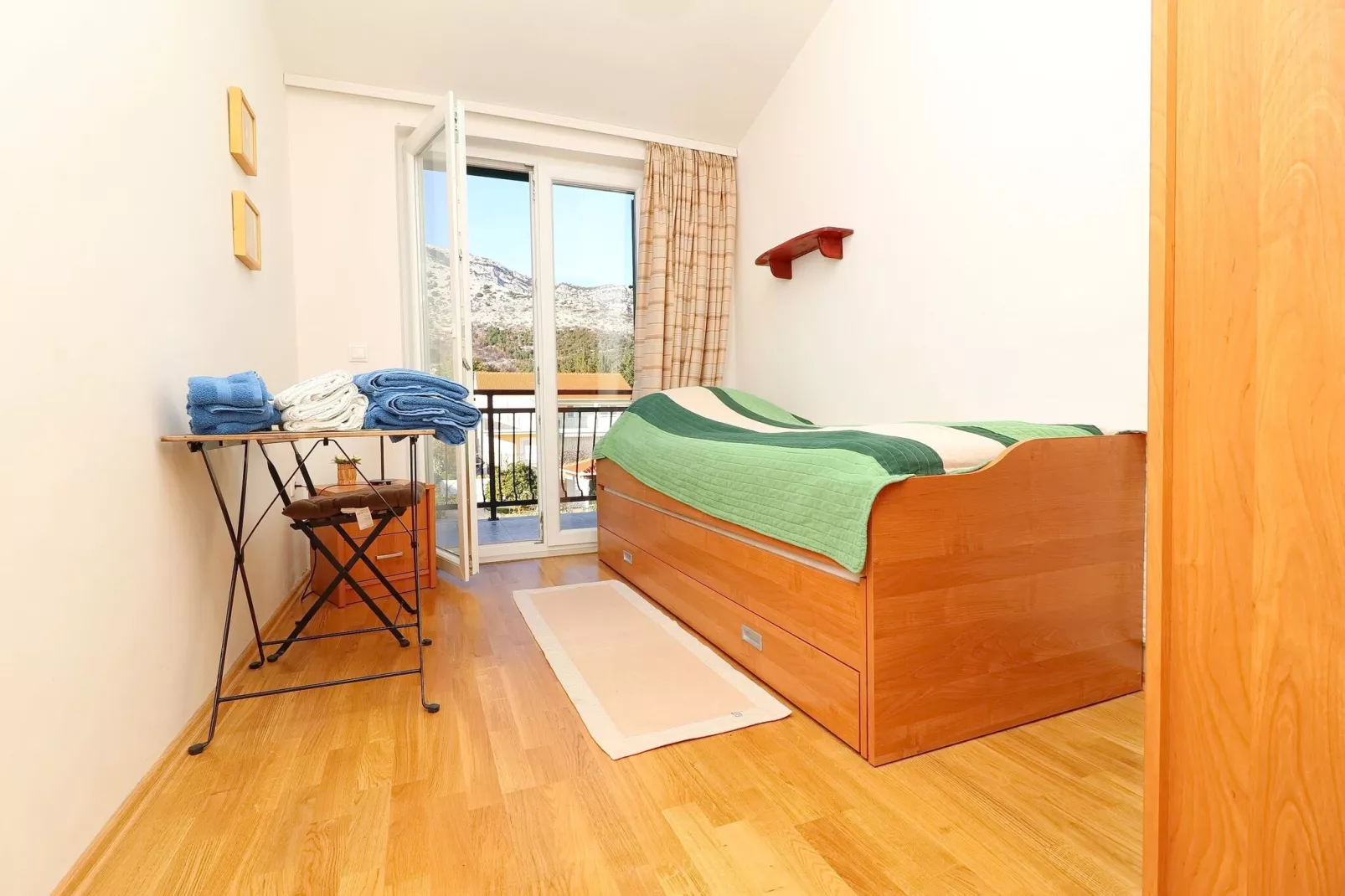 Apartments Trstenica-Standard Two Bedroom Apartment with Balcony and Sea View ( H )-Bedroom