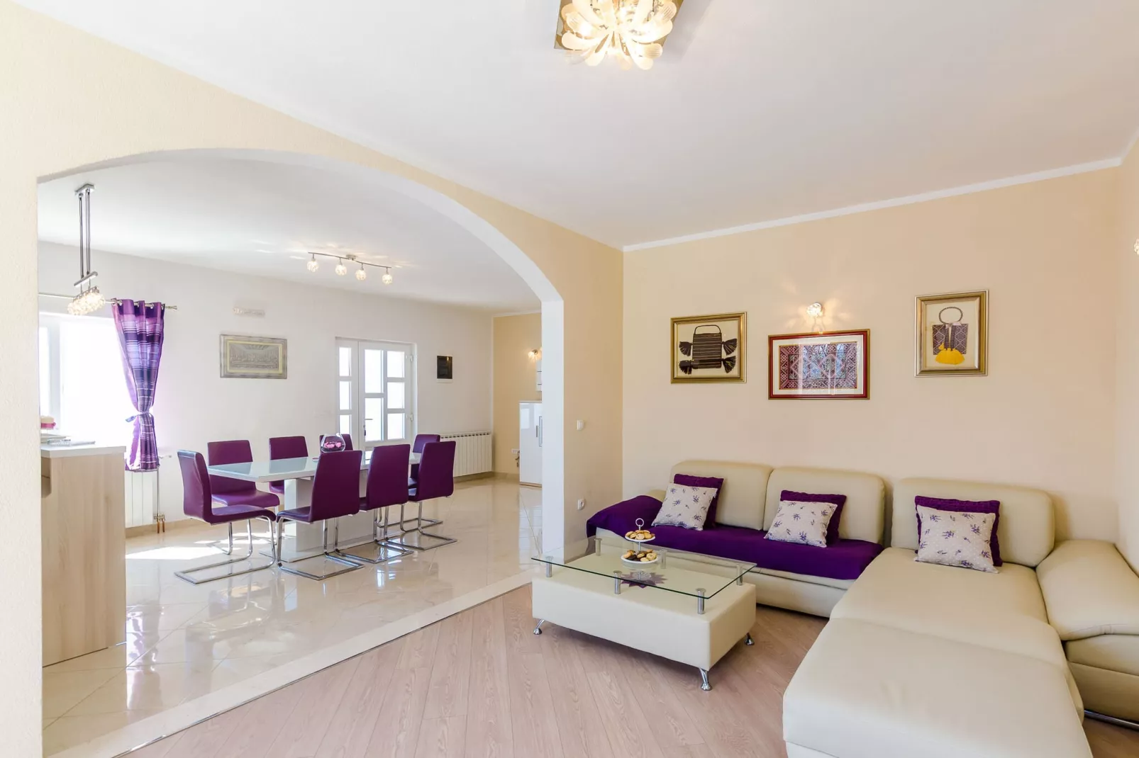 Villa Dragić- Four Bedroom Villa with Swimming Pool, Terrace and Sea View-Living room
