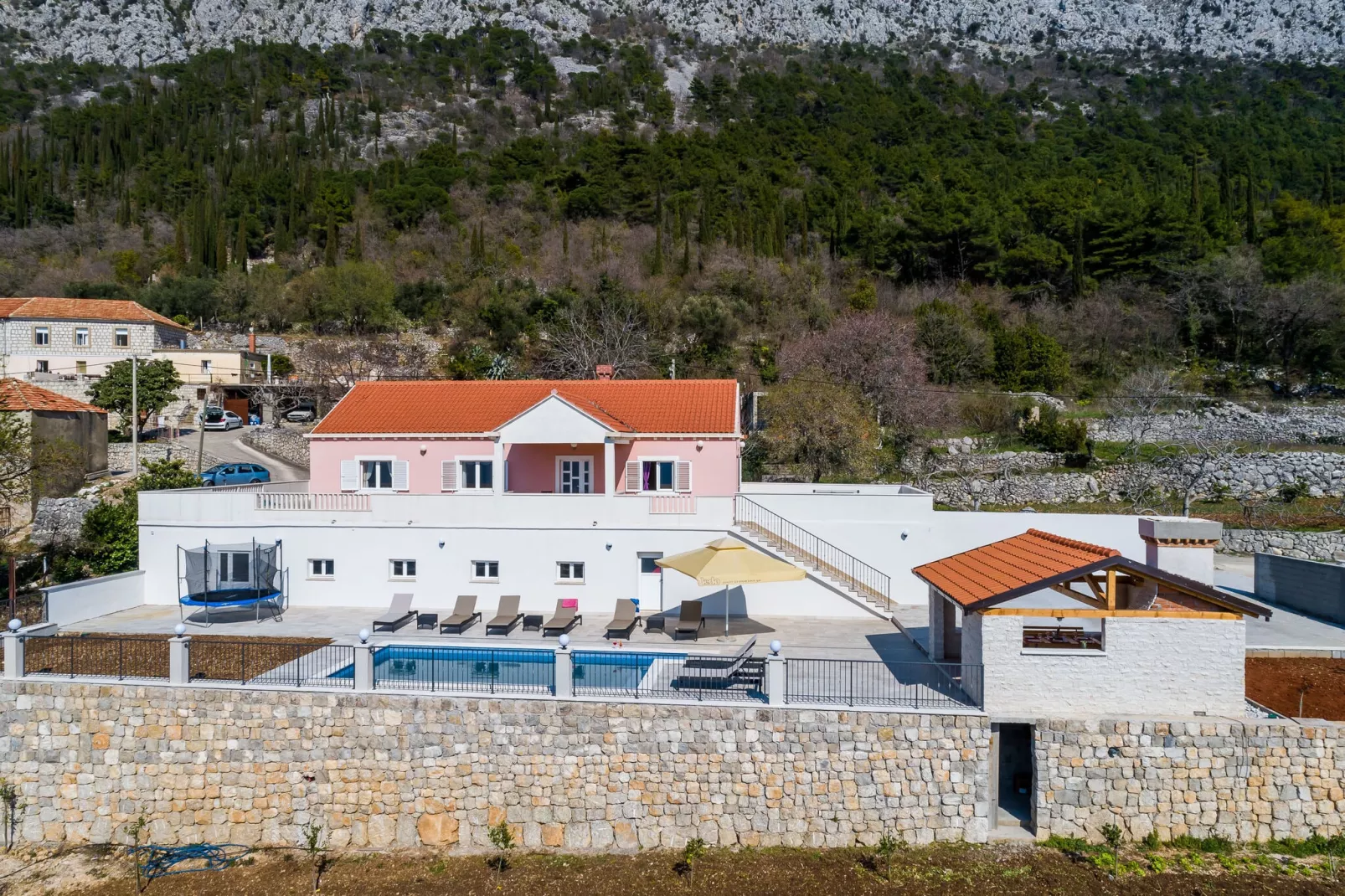 Villa Dragić- Four Bedroom Villa with Swimming Pool, Terrace and Sea View-Outdoor