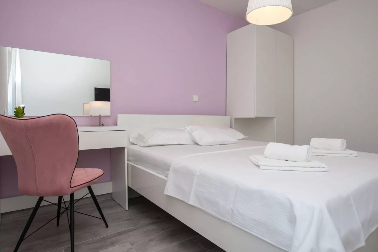 Apartments Dva Galeba - One Bedroom Apartment with Partial Sea View (104)-Bedroom