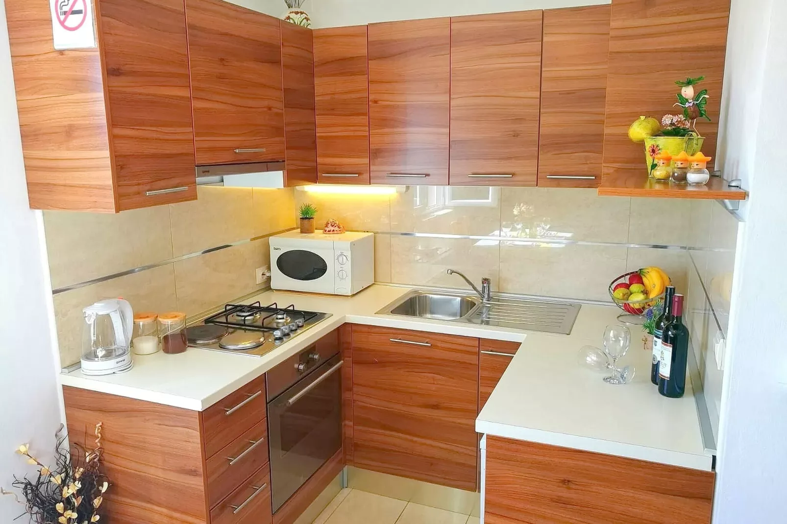Apartments Kola - Two Bedroom Apartment with Balcony and Sea View (2)-Kitchen