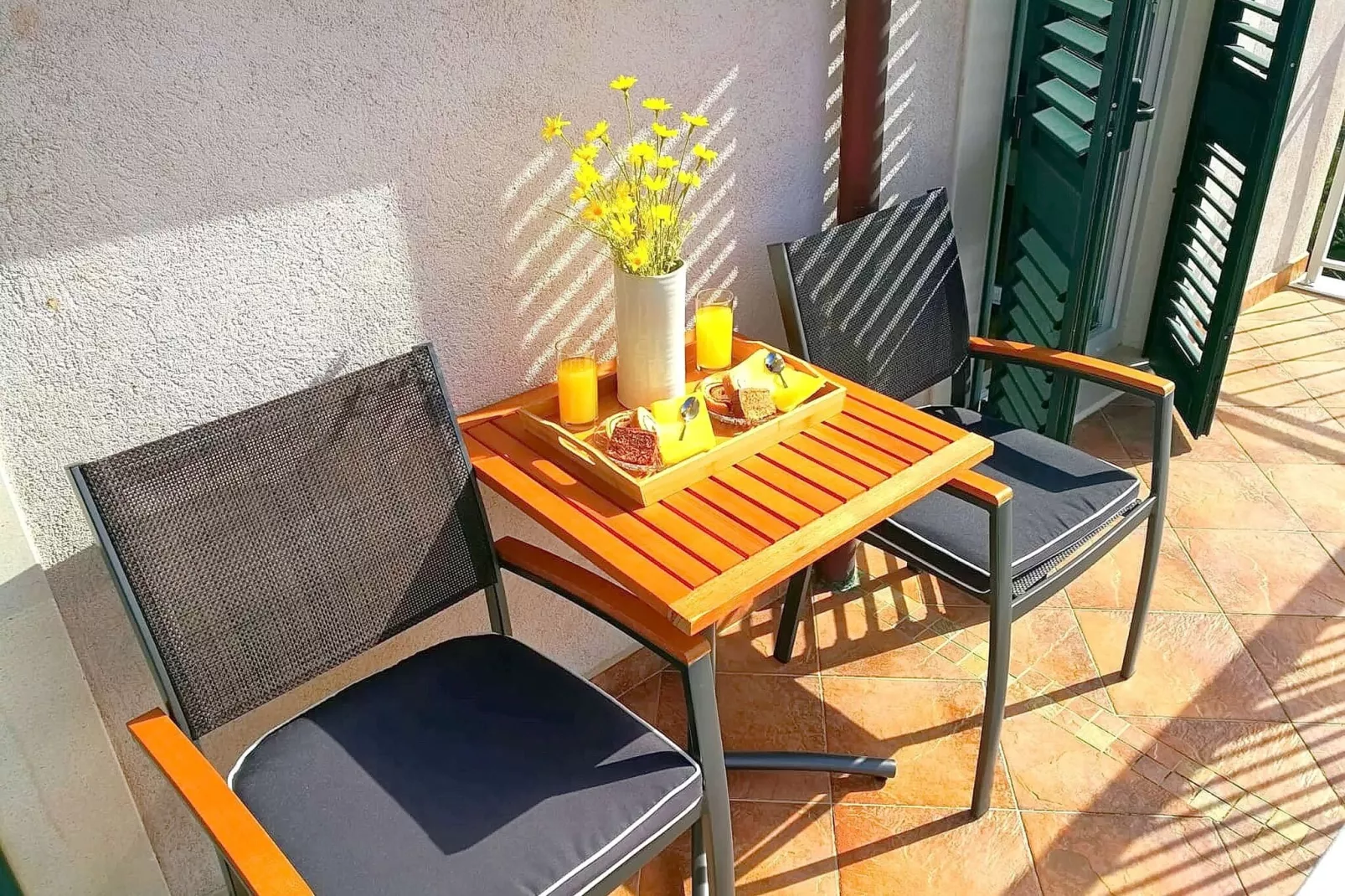 Apartments Kola - Two Bedroom Apartment with Balcony and Sea View (2)-Terrace balcony