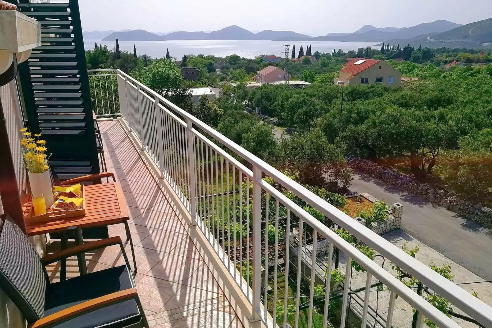 Apartments Kola - Two Bedroom Apartment with Balcony and Sea View (2)-Terrace balcony