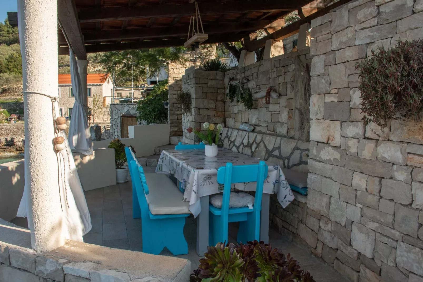 Holiday Home Luna - Two Bedroom Holiday Home with Sea View-Terrasse