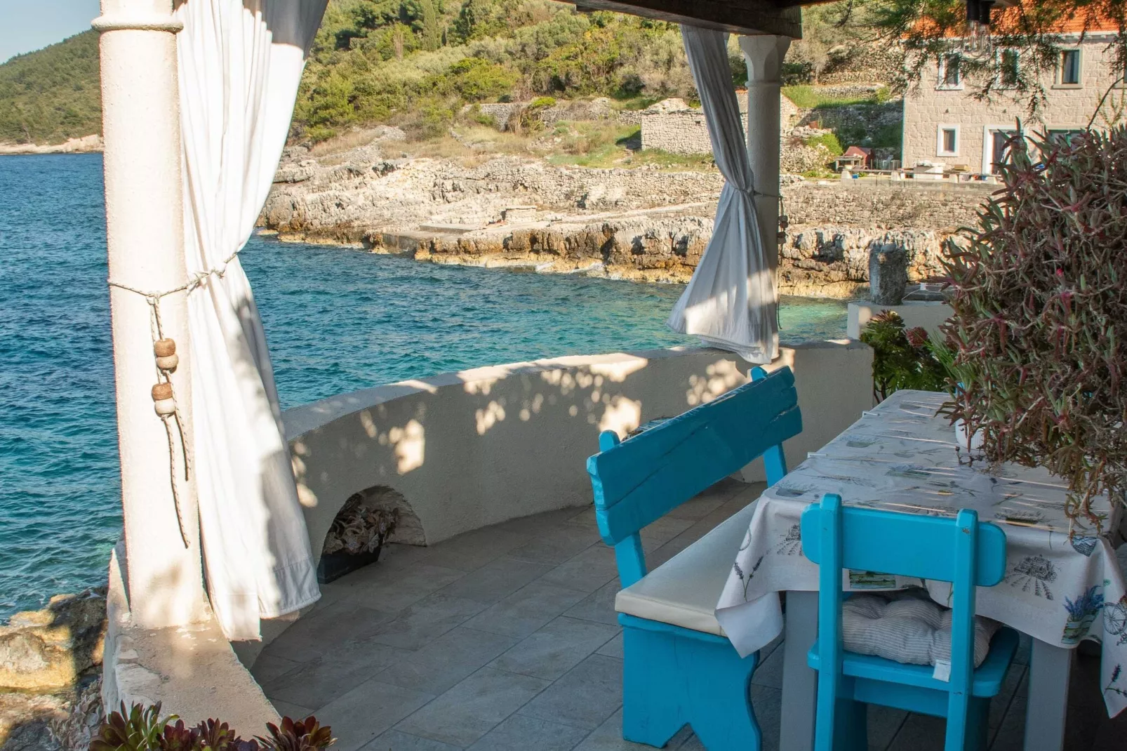 Holiday Home Luna - Two Bedroom Holiday Home with Sea View-Terrasse