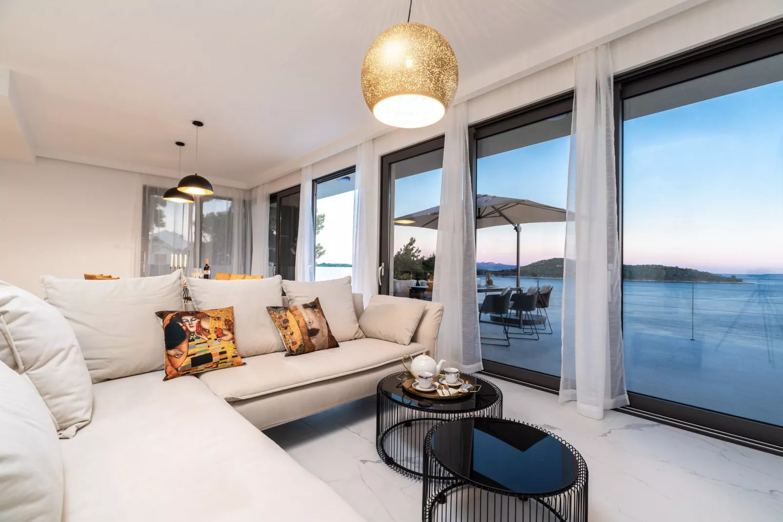 Villa Desire - Three Bedroom Villa with Pool and Sea View-Living room