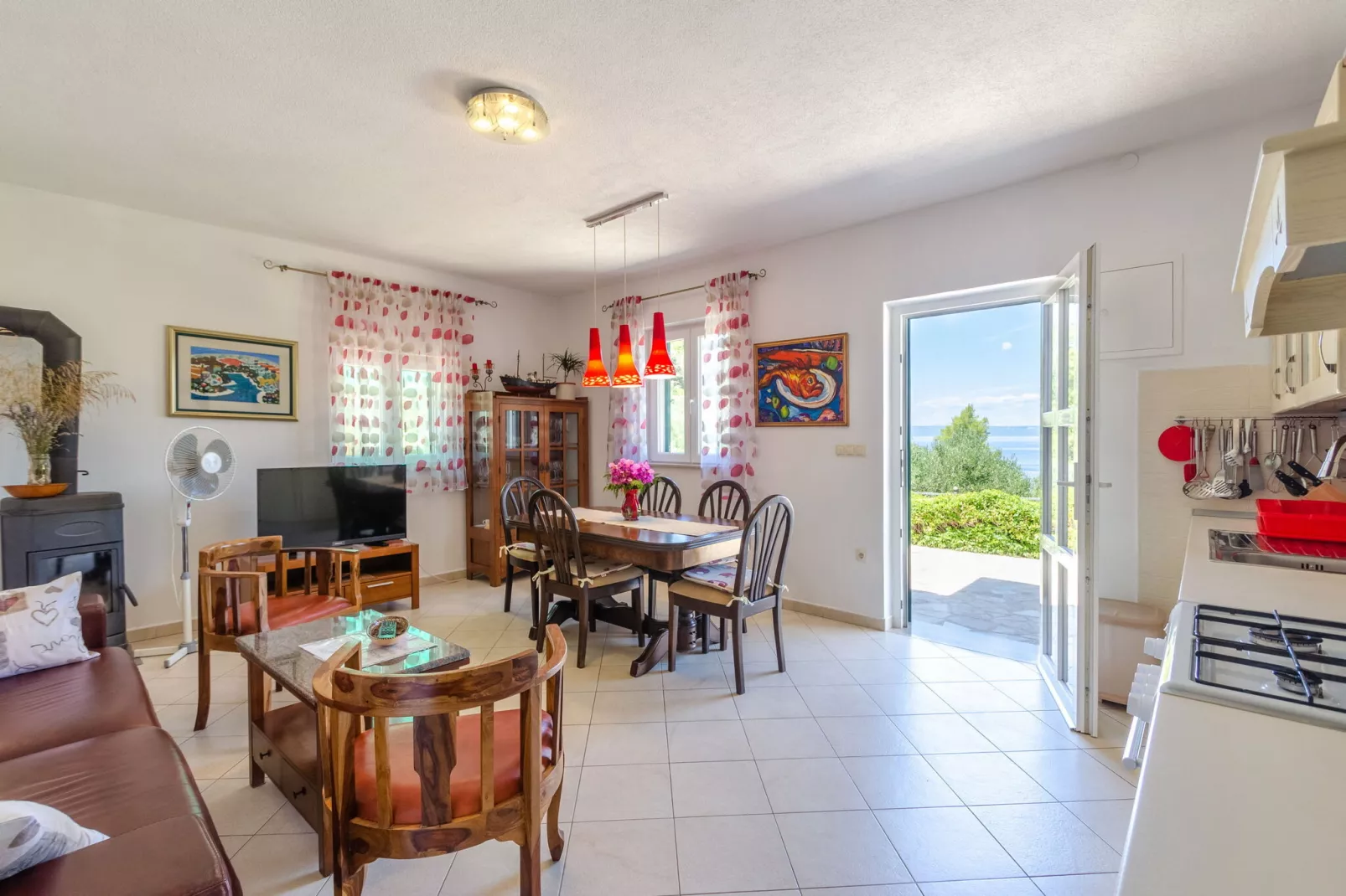 Vacation House Marija, Korčula-Two Bedroom Holiday Home with Terrace and Sea View-Salon