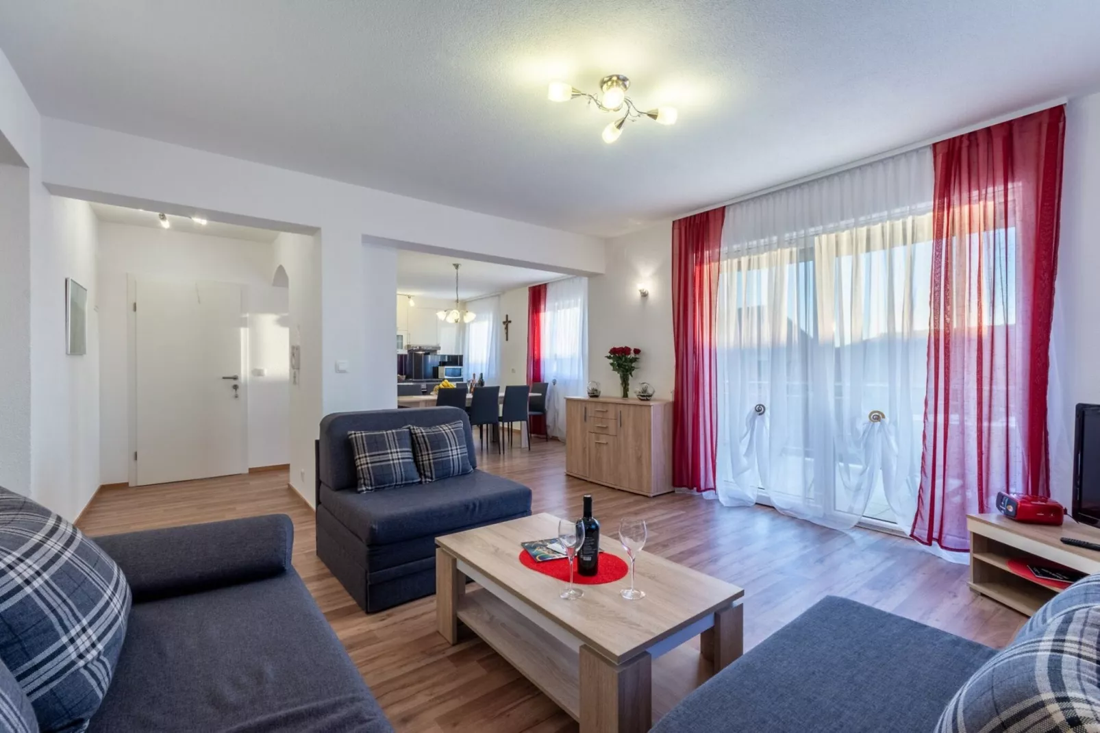 Apartments Palma - Two Bedroom Apartment with Balcony and Sea View  ( Veliki )-Living room