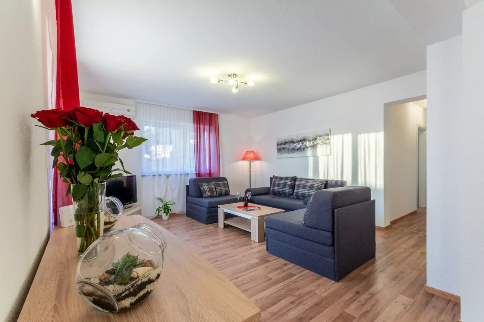 Apartments Palma - Two Bedroom Apartment with Balcony and Sea View  ( Veliki )-Living room
