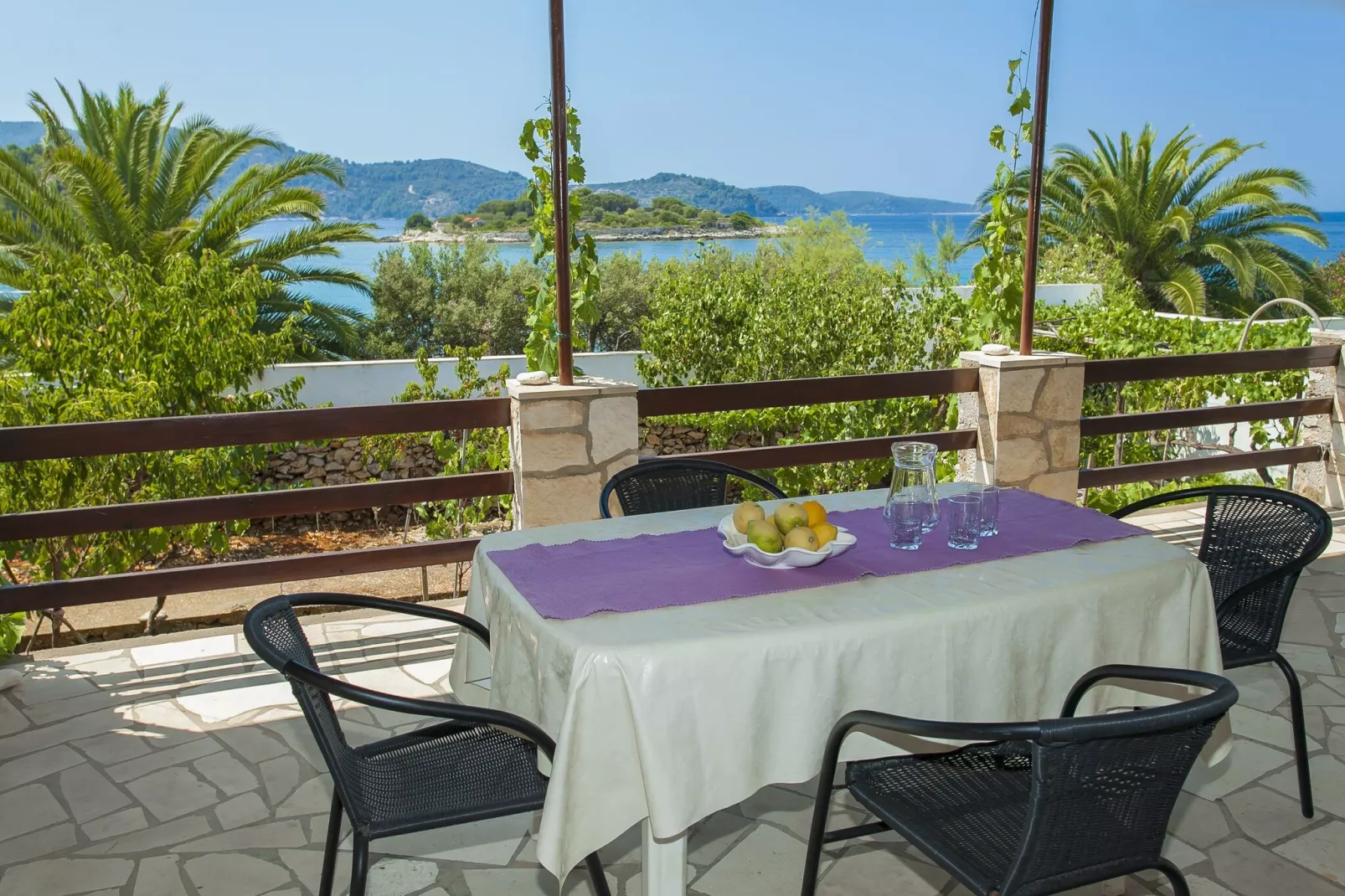Holiday Home Neda-Three Bedroom Holiday Home with Terrace and Sea View-Terrasse