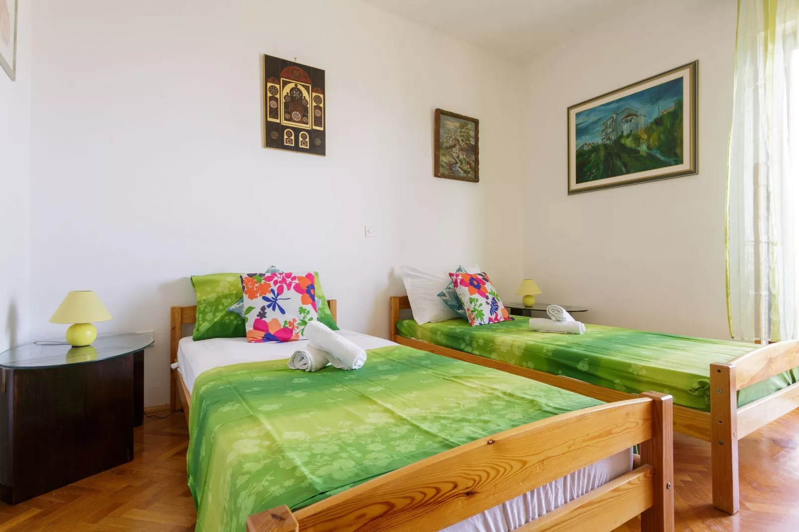 Apartments Sunrise ( Duilovo ) -Three Bedroom Apartment with Sea View  Terrace-Schlafzimmer