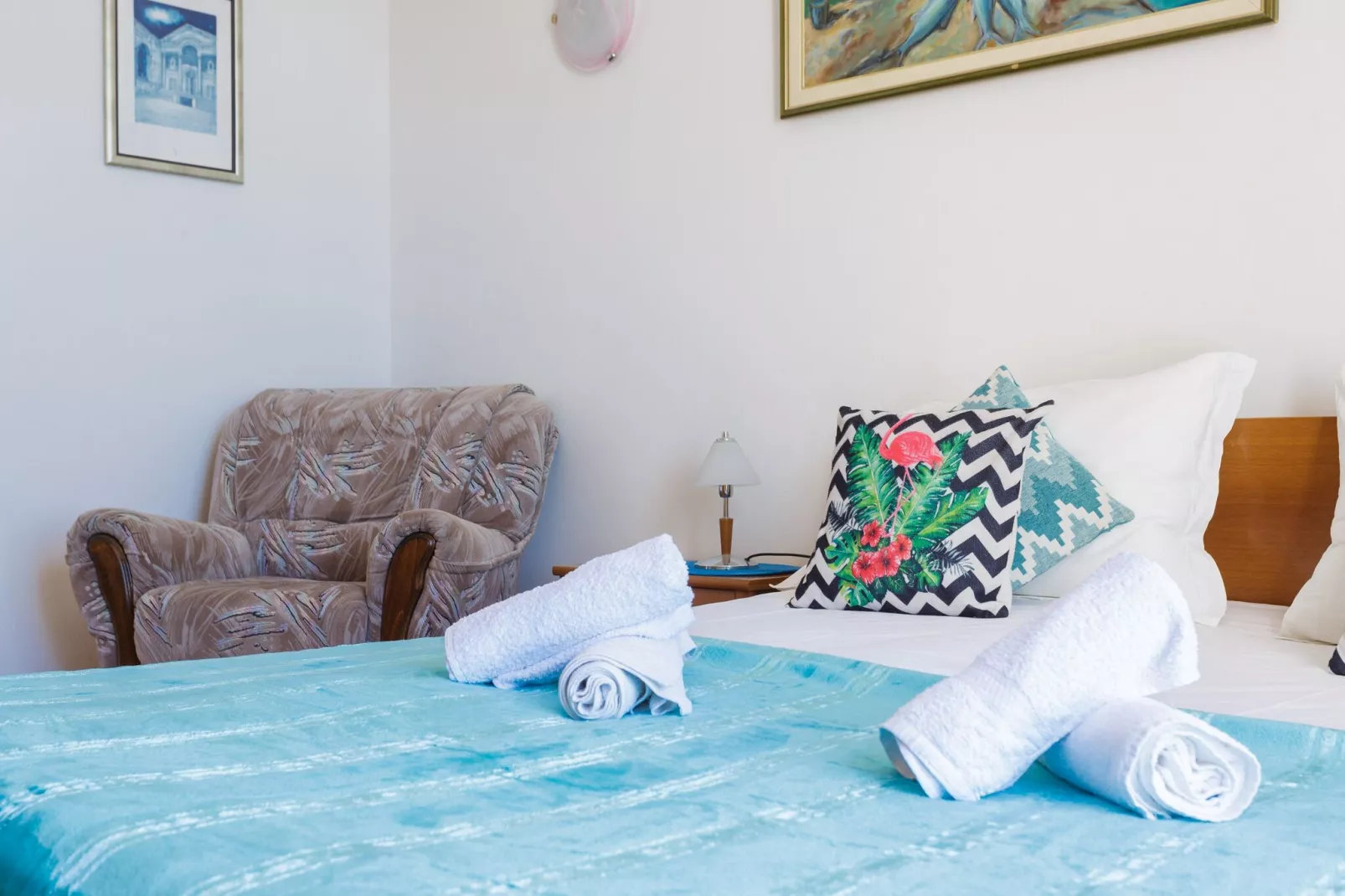 Apartments Sunrise ( Duilovo ) -Three Bedroom Apartment with Sea View  Terrace-Schlafzimmer