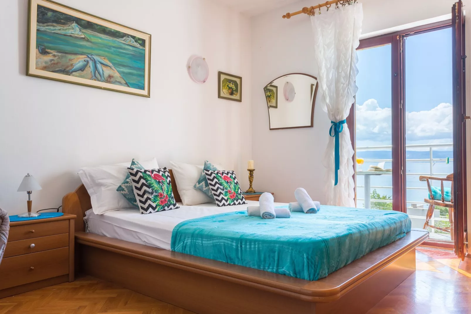Apartments Sunrise ( Duilovo ) -Three Bedroom Apartment with Sea View  Terrace-Schlafzimmer