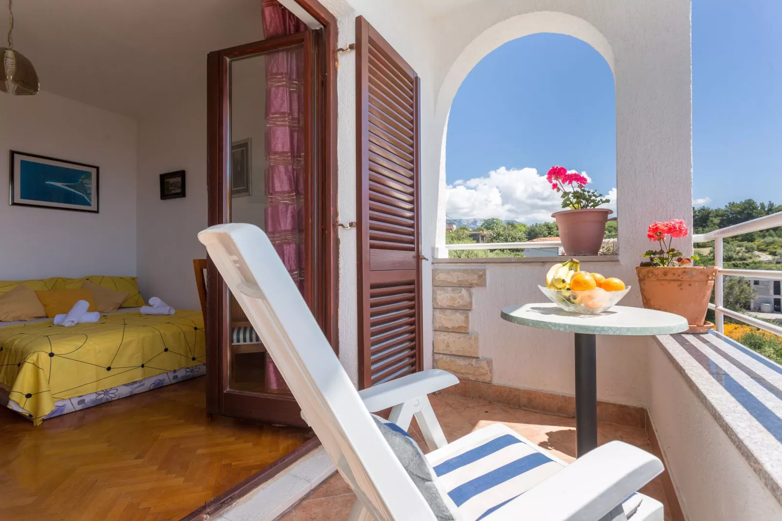 Apartments Sunrise ( Duilovo ) -Three Bedroom Apartment with Sea View  Terrace-Terrassenbalkon
