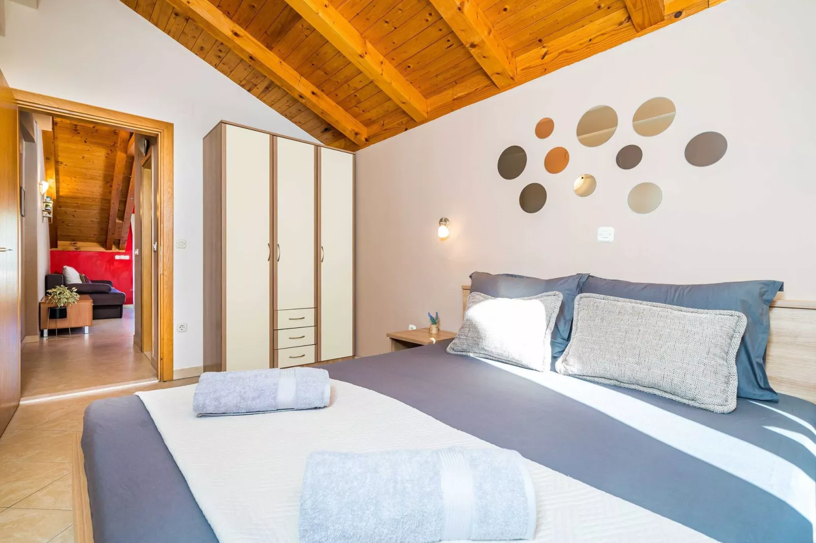 Apartments Vodnica- Comfort One Bedroom Apartment with Balcony and Partial Sea View A1-Bedroom