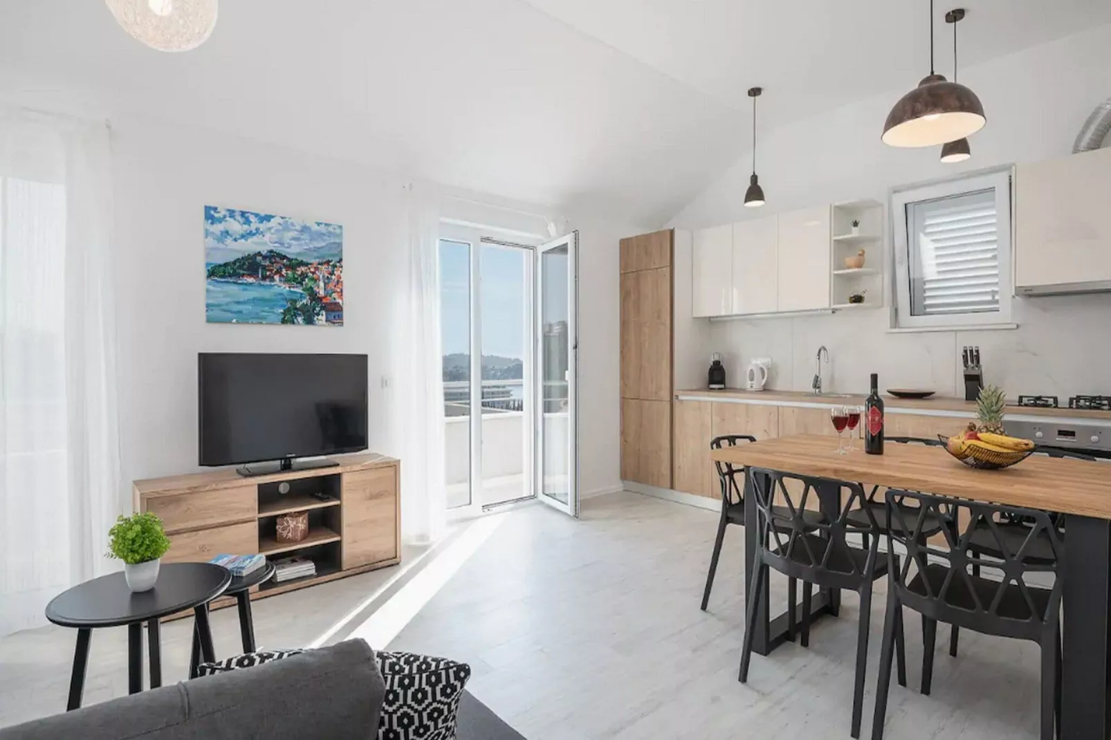Apartment Dolce -  Two Bedroom Apartment with Balcony and Sea View-Kitchen