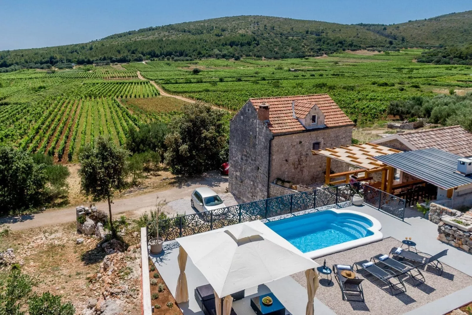 Stone House Prapatna-Two Bedroom Holiday Home with Swimming Pool-View