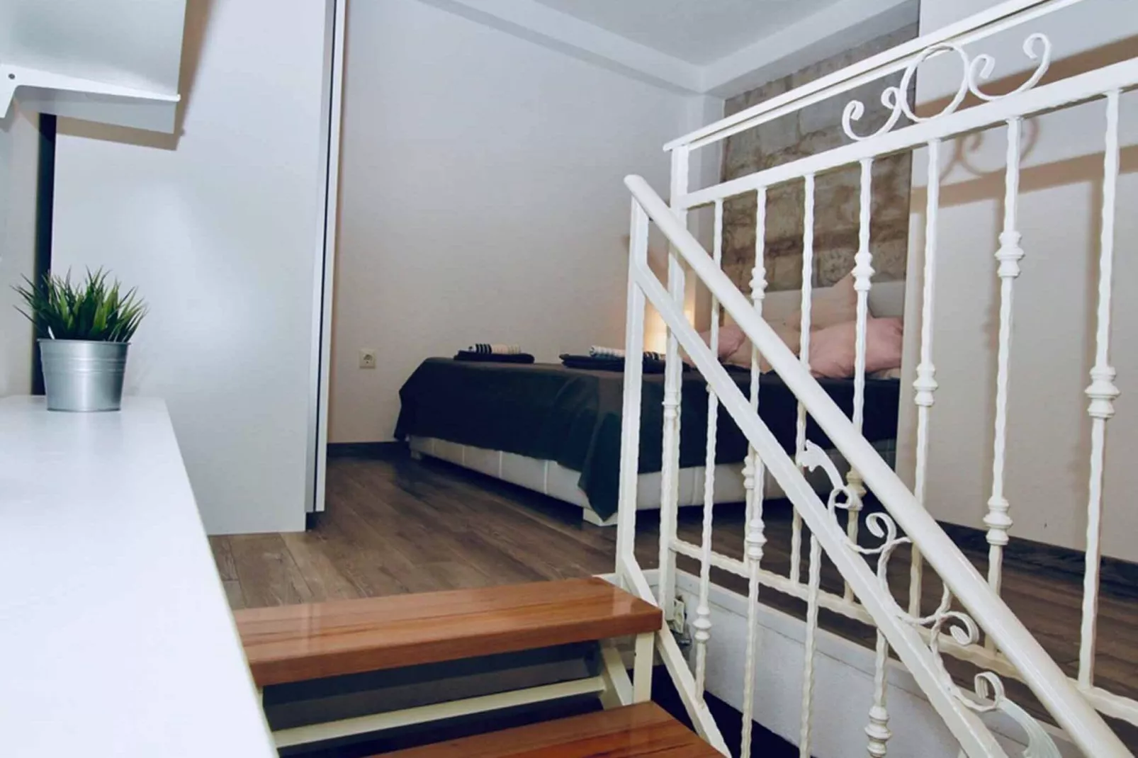 Dalmatian White Shell Apartment- Two Bedroom Apartment-Bedroom