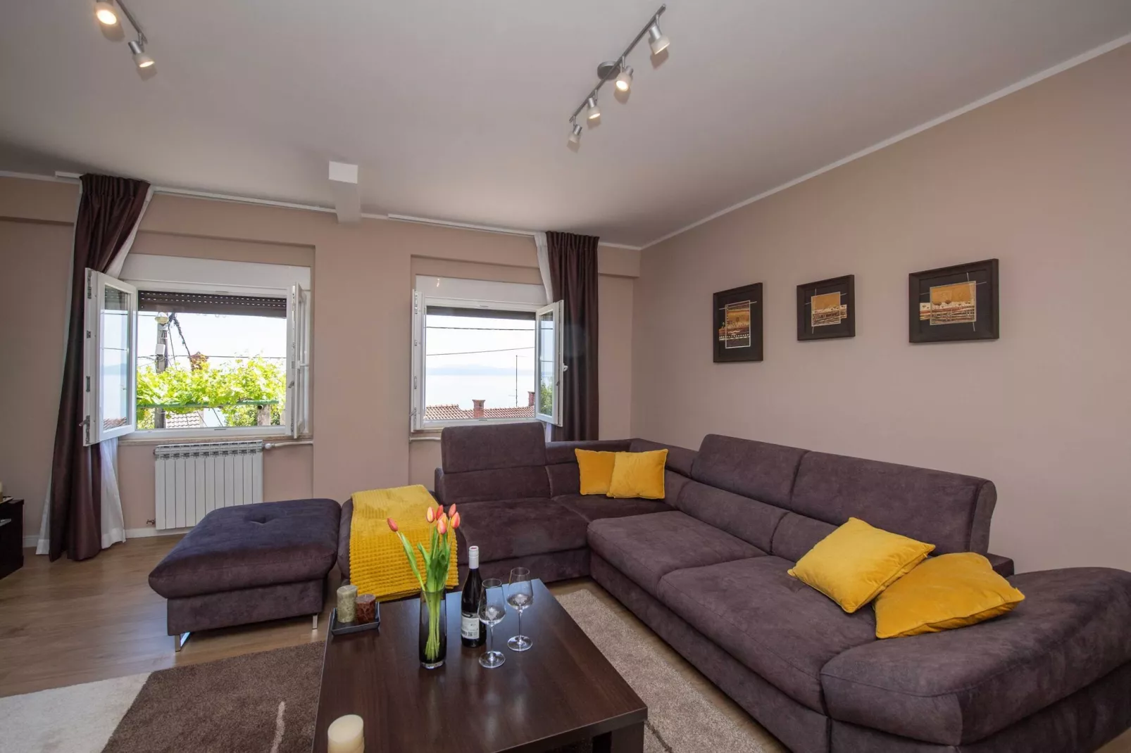 Apartment Sanja Opatija - Two bedroom apartment with Terrace and sea view-Salon