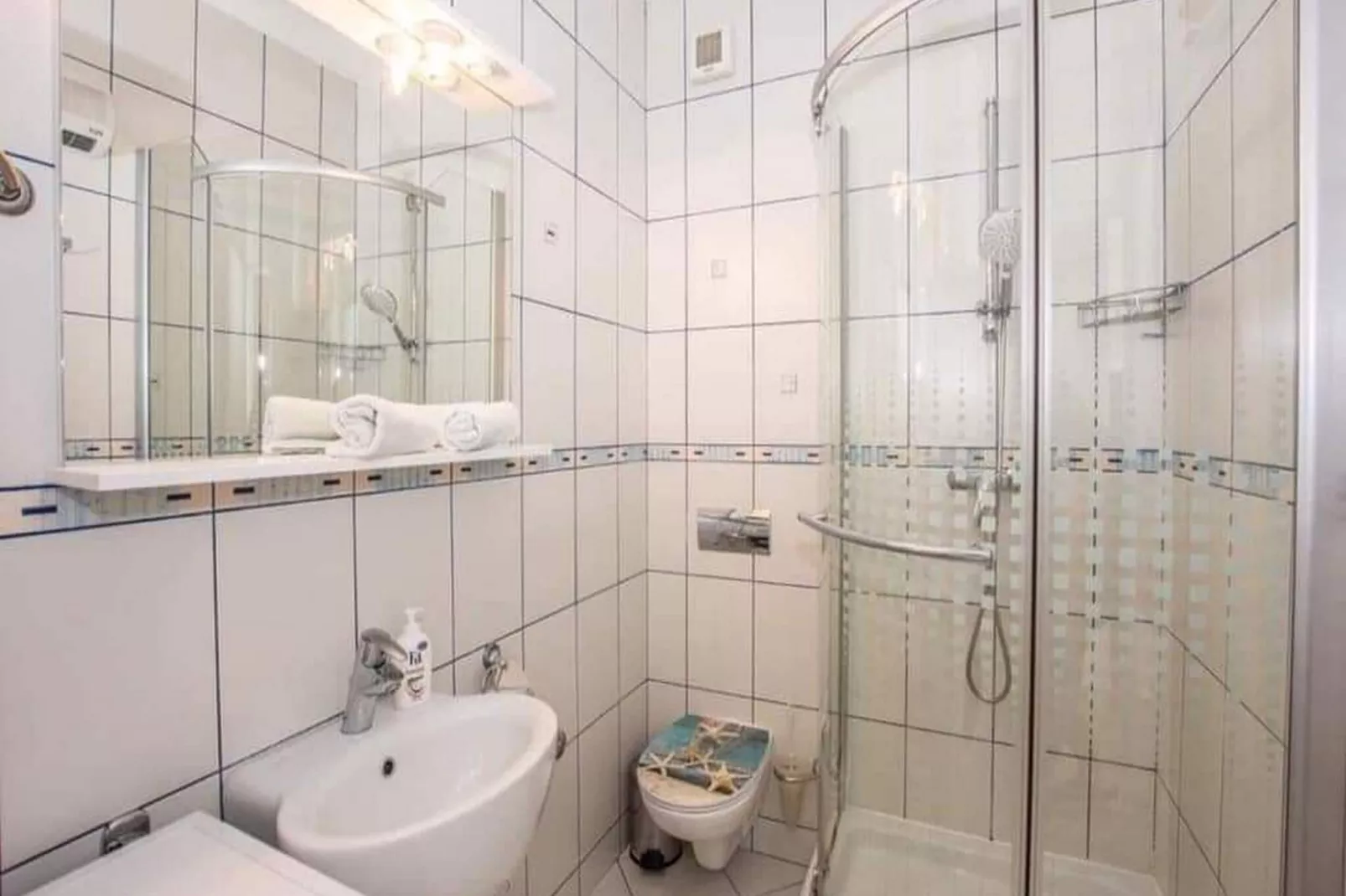 Apartment La Eva Pag - One Bedroom Apartment with Balcony and Sea view-Bathroom