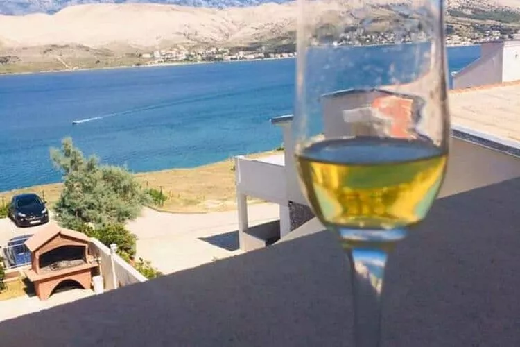 Apartment La Eva Pag - One Bedroom Apartment with Balcony and Sea view-Terrace balcony