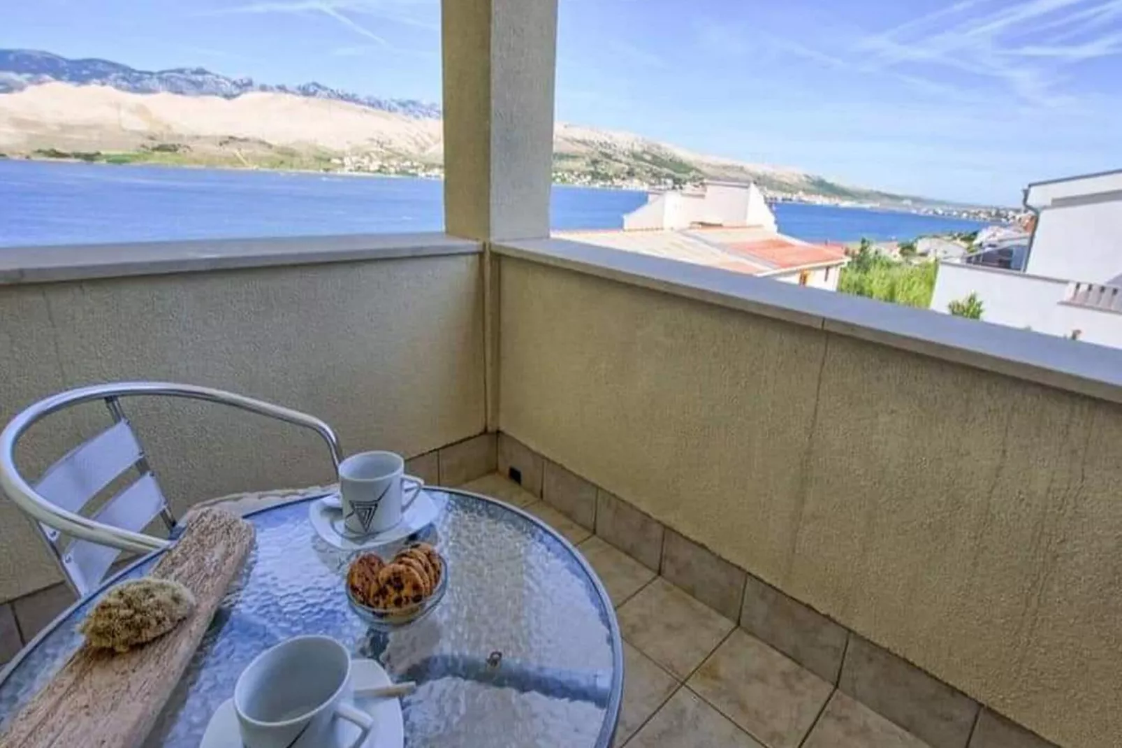 Apartment La Eva Pag - One Bedroom Apartment with Balcony and Sea view-Terrace balcony