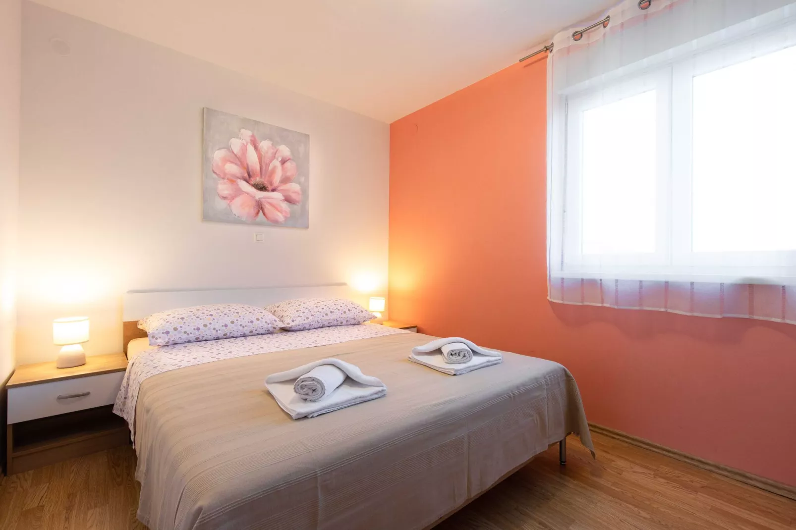 Apartment Salvagno - Two Bedroom Apartment with Balcony and Sea View-Bedroom