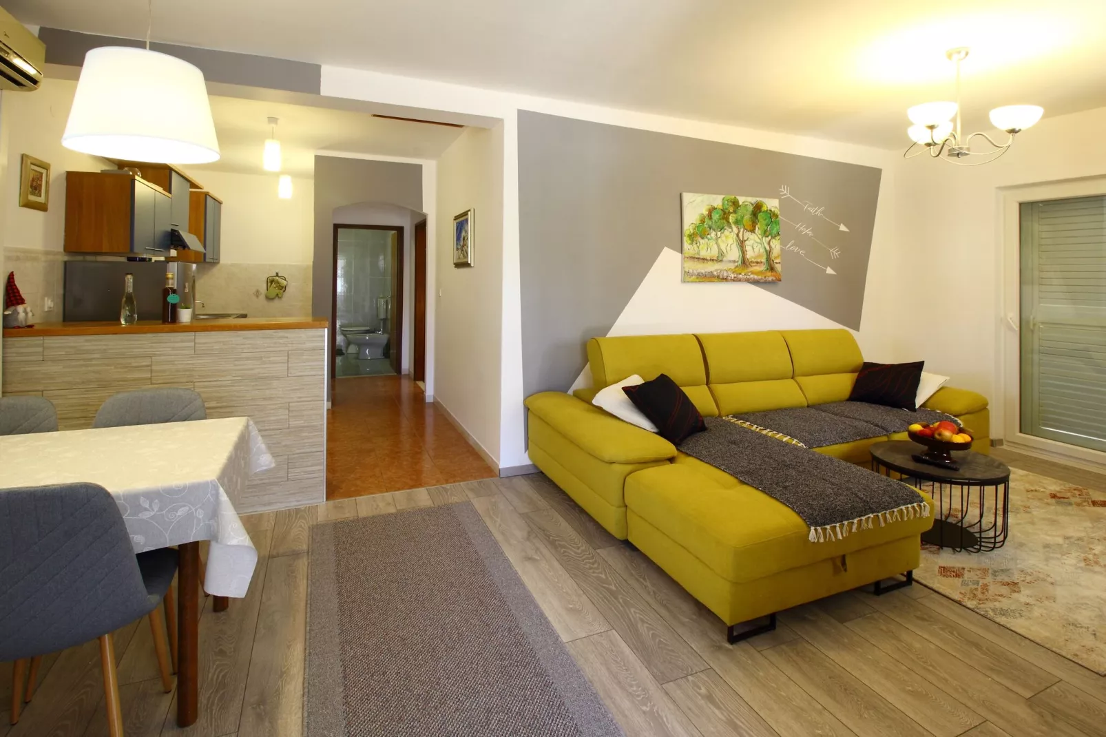 Apartment Marita - One Bedroom Apartment with Balcony-Living room