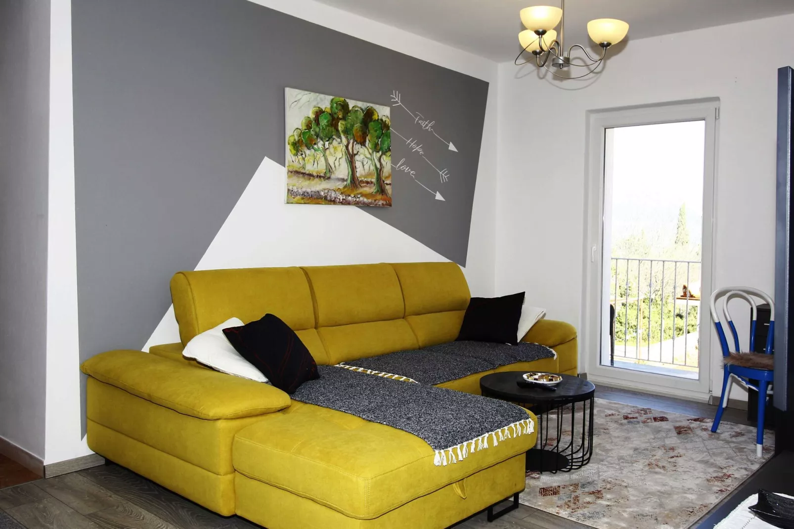 Apartment Marita - One Bedroom Apartment with Balcony-Living room