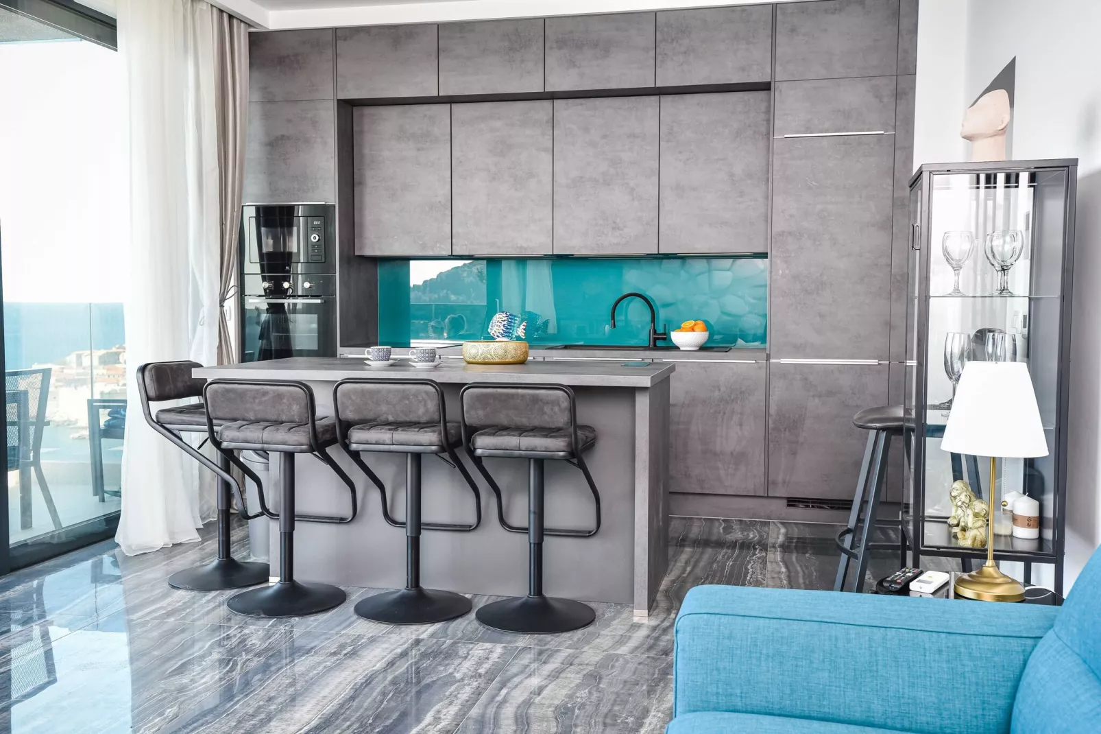 Apartments Fortes Fortuna - Two bedroom Apartment with Terrace and Sea View-Kitchen